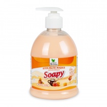 Крем-мыло жидкое "Soapy" Premium "молоко и мёд" увлажняющее с дозатором 500 мл. Clean&Green CG8098