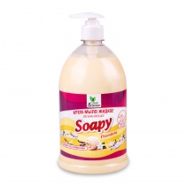 Крем-мыло жидкое "Soapy" Premium "ваниль со сливками" увлаж. с дозатором 1000 мл. Clean&Green CG8116