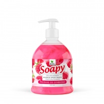 Крем-мыло жидкое с перламутром "Soapy" малина со сливками увл. с дозатор. 500 мл. Clean&Green CG8299