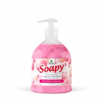 Крем-мыло жидкое с перламутром "Soapy" розовый жемчуг увлажн. с дозатором 500 мл. Clean&Green CG8304